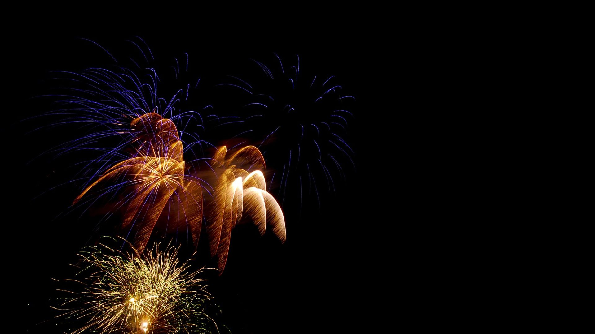 Fireworks display with open night sky — Our Process