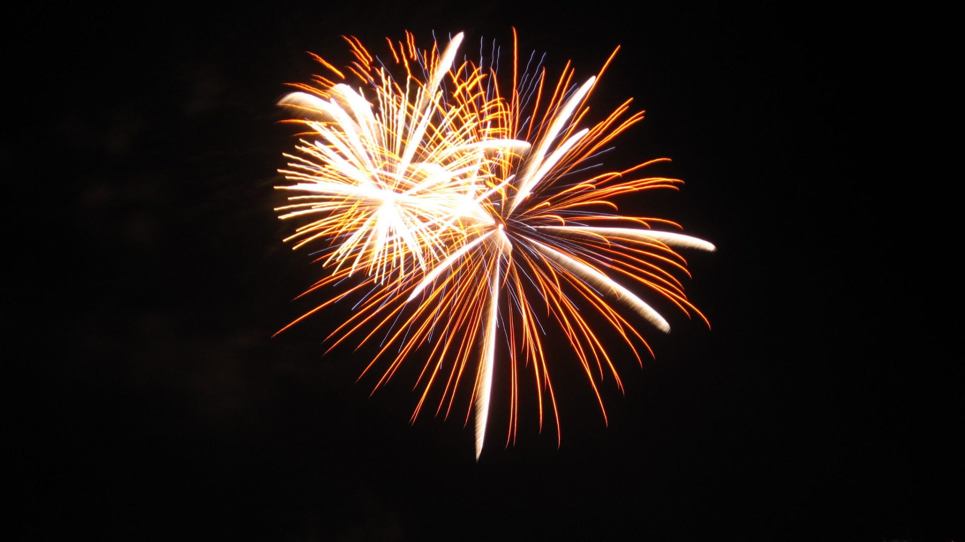 Golden fireworks burst against a black sky — Services